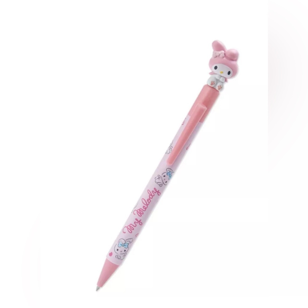 New Sanrio My Melody Mascot Ballpoint Pen/Black Ink Ball/6”/Kawaii/Made In Japan